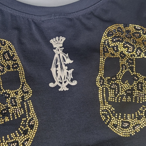 Authentic Christian Audigier rhinestone skull T shirt (ptp 16") - Picture 7 of 9